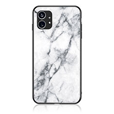 Coque Contour Silicone et Vitre Motif Fantaisie Miroir Etui Housse pour Nothing Phone 1 Blanc