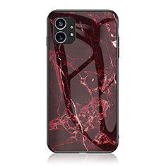 Coque Contour Silicone et Vitre Motif Fantaisie Miroir Etui Housse pour Nothing Phone 1 Rouge