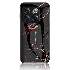 Coque Contour Silicone et Vitre Motif Fantaisie Miroir Etui Housse pour OnePlus 10T 5G Or et Noir