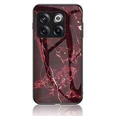 Coque Contour Silicone et Vitre Motif Fantaisie Miroir Etui Housse pour OnePlus 10T 5G Rouge