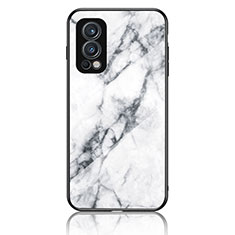 Coque Contour Silicone et Vitre Motif Fantaisie Miroir Etui Housse pour OnePlus Nord 2 5G Blanc