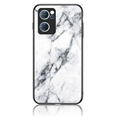 Coque Contour Silicone et Vitre Motif Fantaisie Miroir Etui Housse pour OnePlus Nord CE 2 5G Blanc