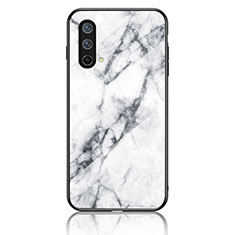 Coque Contour Silicone et Vitre Motif Fantaisie Miroir Etui Housse pour OnePlus Nord CE 5G Blanc