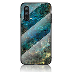 Coque Contour Silicone et Vitre Motif Fantaisie Miroir Etui Housse pour OnePlus Nord CE 5G Bleu