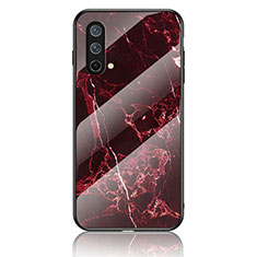 Coque Contour Silicone et Vitre Motif Fantaisie Miroir Etui Housse pour OnePlus Nord CE 5G Rouge