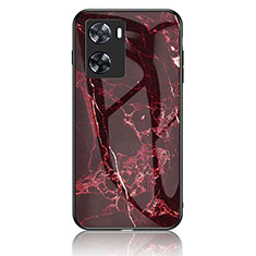 Coque Contour Silicone et Vitre Motif Fantaisie Miroir Etui Housse pour OnePlus Nord N20 SE Rouge