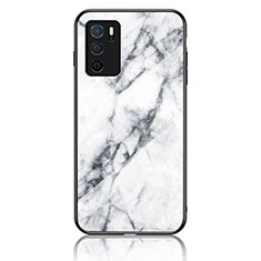 Coque Contour Silicone et Vitre Motif Fantaisie Miroir Etui Housse pour Oppo A16 Blanc