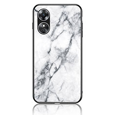 Coque Contour Silicone et Vitre Motif Fantaisie Miroir Etui Housse pour Oppo A17 Blanc