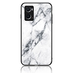 Coque Contour Silicone et Vitre Motif Fantaisie Miroir Etui Housse pour Oppo A36 Blanc