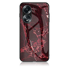 Coque Contour Silicone et Vitre Motif Fantaisie Miroir Etui Housse pour Oppo A58 4G Rouge