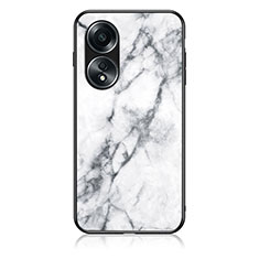 Coque Contour Silicone et Vitre Motif Fantaisie Miroir Etui Housse pour Oppo A78 4G Blanc