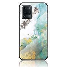 Coque Contour Silicone et Vitre Motif Fantaisie Miroir Etui Housse pour Oppo A94 4G Vert