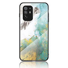 Coque Contour Silicone et Vitre Motif Fantaisie Miroir Etui Housse pour Oppo F19 Pro+ Plus 5G Vert