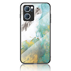 Coque Contour Silicone et Vitre Motif Fantaisie Miroir Etui Housse pour Oppo Find X5 Lite 5G Vert