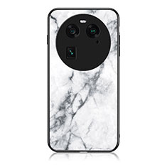 Coque Contour Silicone et Vitre Motif Fantaisie Miroir Etui Housse pour Oppo Find X6 5G Blanc