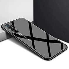 Coque Contour Silicone et Vitre Motif Fantaisie Miroir Etui Housse pour Oppo K5 Noir