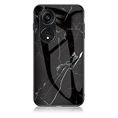 Coque Contour Silicone et Vitre Motif Fantaisie Miroir Etui Housse pour Oppo Reno8 T 4G Noir