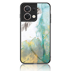 Coque Contour Silicone et Vitre Motif Fantaisie Miroir Etui Housse pour Oppo Reno9 Pro 5G Vert