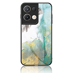 Coque Contour Silicone et Vitre Motif Fantaisie Miroir Etui Housse pour Oppo Reno9 Pro+ Plus 5G Vert