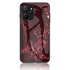 Coque Contour Silicone et Vitre Motif Fantaisie Miroir Etui Housse pour Realme 10 5G Rouge