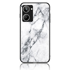 Coque Contour Silicone et Vitre Motif Fantaisie Miroir Etui Housse pour Realme 10 Pro 5G Blanc