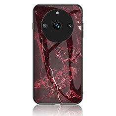 Coque Contour Silicone et Vitre Motif Fantaisie Miroir Etui Housse pour Realme 11 Pro 5G Rouge