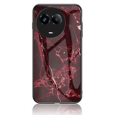 Coque Contour Silicone et Vitre Motif Fantaisie Miroir Etui Housse pour Realme 11X 5G Rouge