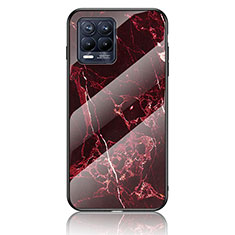 Coque Contour Silicone et Vitre Motif Fantaisie Miroir Etui Housse pour Realme 8 4G Rouge