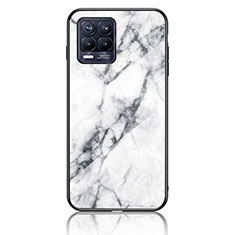 Coque Contour Silicone et Vitre Motif Fantaisie Miroir Etui Housse pour Realme 8 Pro Blanc