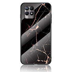 Coque Contour Silicone et Vitre Motif Fantaisie Miroir Etui Housse pour Realme 8i Or et Noir