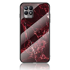 Coque Contour Silicone et Vitre Motif Fantaisie Miroir Etui Housse pour Realme 8i Rouge