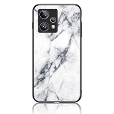 Coque Contour Silicone et Vitre Motif Fantaisie Miroir Etui Housse pour Realme 9 4G Blanc