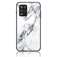 Coque Contour Silicone et Vitre Motif Fantaisie Miroir Etui Housse pour Realme 9 5G India Blanc