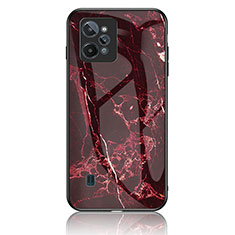 Coque Contour Silicone et Vitre Motif Fantaisie Miroir Etui Housse pour Realme C31 Rouge