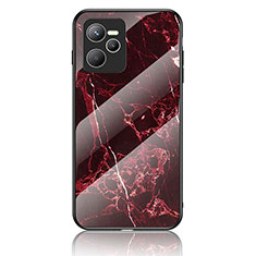 Coque Contour Silicone et Vitre Motif Fantaisie Miroir Etui Housse pour Realme C35 Rouge