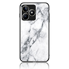 Coque Contour Silicone et Vitre Motif Fantaisie Miroir Etui Housse pour Realme C53 Blanc