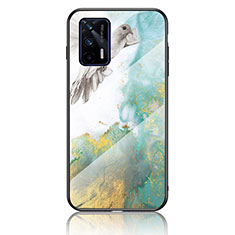 Coque Contour Silicone et Vitre Motif Fantaisie Miroir Etui Housse pour Realme GT 5G Vert