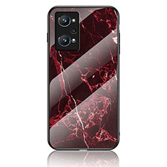 Coque Contour Silicone et Vitre Motif Fantaisie Miroir Etui Housse pour Realme GT Neo2 5G Rouge