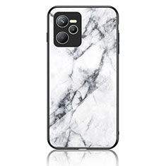 Coque Contour Silicone et Vitre Motif Fantaisie Miroir Etui Housse pour Realme Narzo 50A Prime Blanc