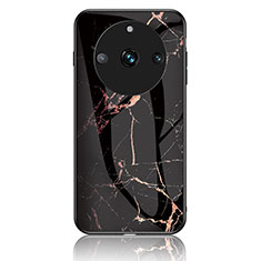 Coque Contour Silicone et Vitre Motif Fantaisie Miroir Etui Housse pour Realme Narzo 60 Pro 5G Or et Noir