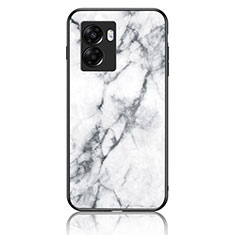 Coque Contour Silicone et Vitre Motif Fantaisie Miroir Etui Housse pour Realme Q5i 5G Blanc