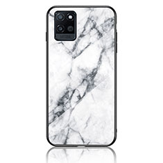 Coque Contour Silicone et Vitre Motif Fantaisie Miroir Etui Housse pour Realme V11s 5G Blanc