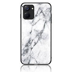 Coque Contour Silicone et Vitre Motif Fantaisie Miroir Etui Housse pour Realme V20 5G Blanc