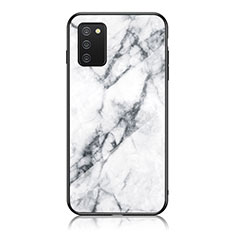 Coque Contour Silicone et Vitre Motif Fantaisie Miroir Etui Housse pour Samsung Galaxy A02s Blanc