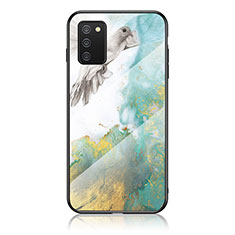 Coque Contour Silicone et Vitre Motif Fantaisie Miroir Etui Housse pour Samsung Galaxy A03s Vert