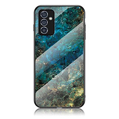 Coque Contour Silicone et Vitre Motif Fantaisie Miroir Etui Housse pour Samsung Galaxy A05s Bleu