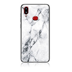 Coque Contour Silicone et Vitre Motif Fantaisie Miroir Etui Housse pour Samsung Galaxy A10s Blanc