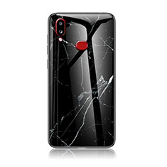 Coque Contour Silicone et Vitre Motif Fantaisie Miroir Etui Housse pour Samsung Galaxy A10s Noir