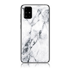 Coque Contour Silicone et Vitre Motif Fantaisie Miroir Etui Housse pour Samsung Galaxy A51 4G Blanc