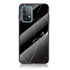 Coque Contour Silicone et Vitre Motif Fantaisie Miroir Etui Housse pour Samsung Galaxy A52s 5G Noir